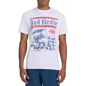 NWT Mens  Bad Birdie Size L Brilliant White Speedway Series Golf Tee Shirt Top